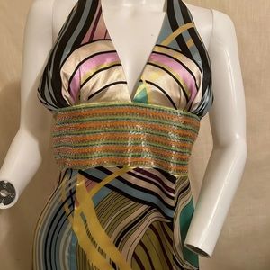 Riva Multi-Color Stunning Vintage Beaded Dress Size 10 BUT FITS LIKE A SIZE 4